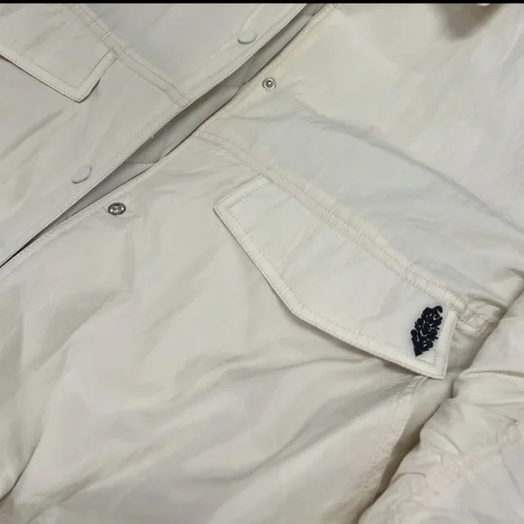 EUC Free People Off The Bleachers Coaches Jacket Size S Sea Salt Coastal Cruise - Picture 10 of 16